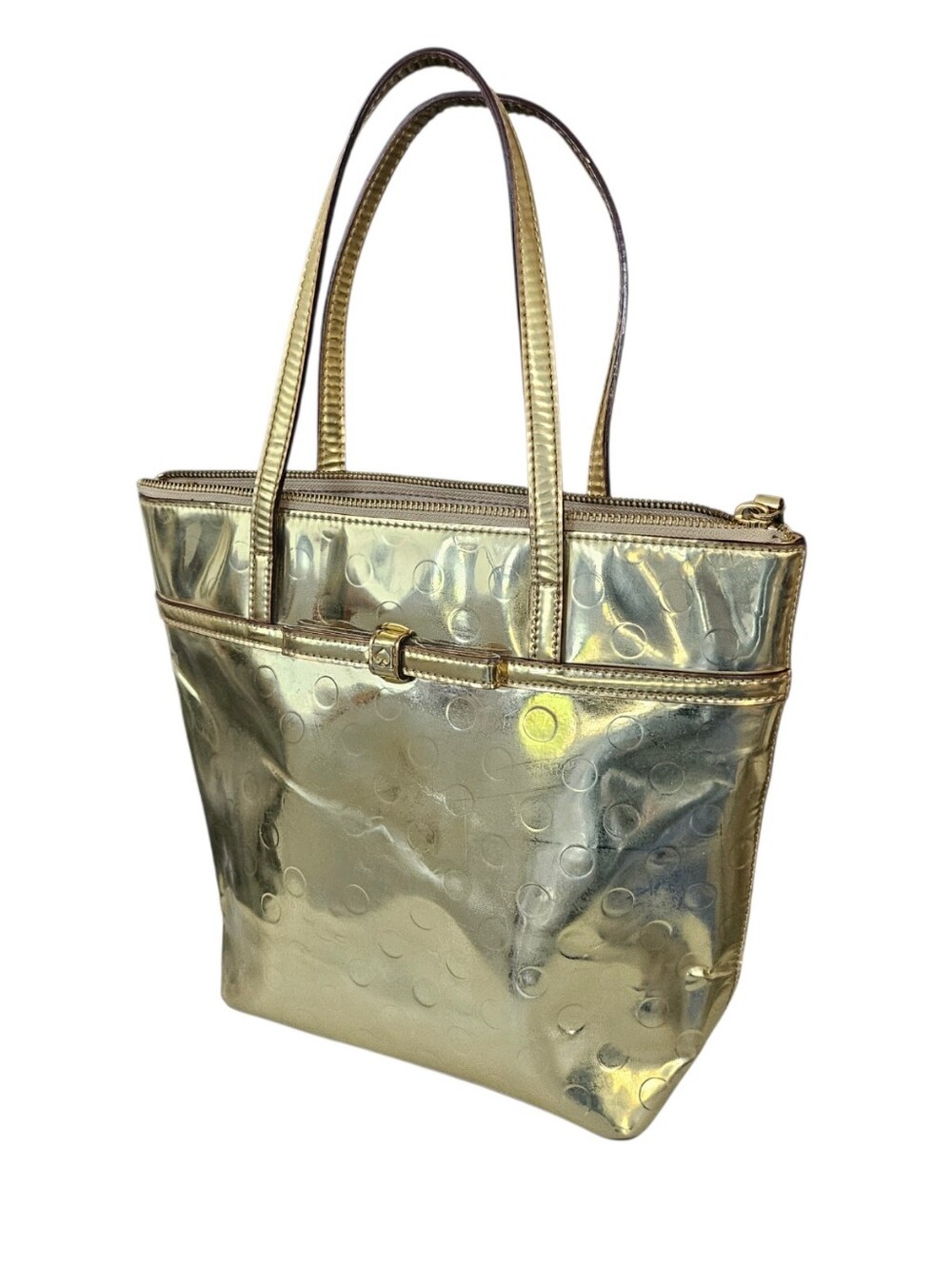 Kate Spade Jeralyn Camellia Street Gold Patent Leather Tote Bag
